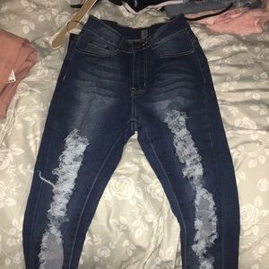 Fashion nova stretchy HIGH WAIST diistressed jeans